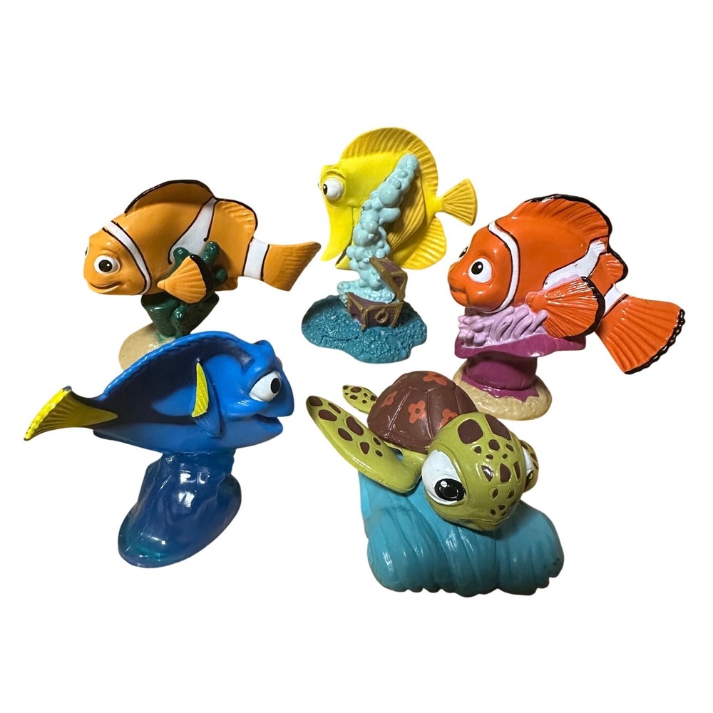 Disney Pixar Finding Nemo Figure Lot Nemo Marlin Crush Bubbles Dory 2004 PVC